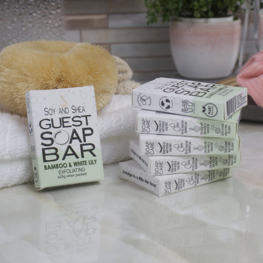 Bamboo and White Lily Exfoliating Guest Soap Bar