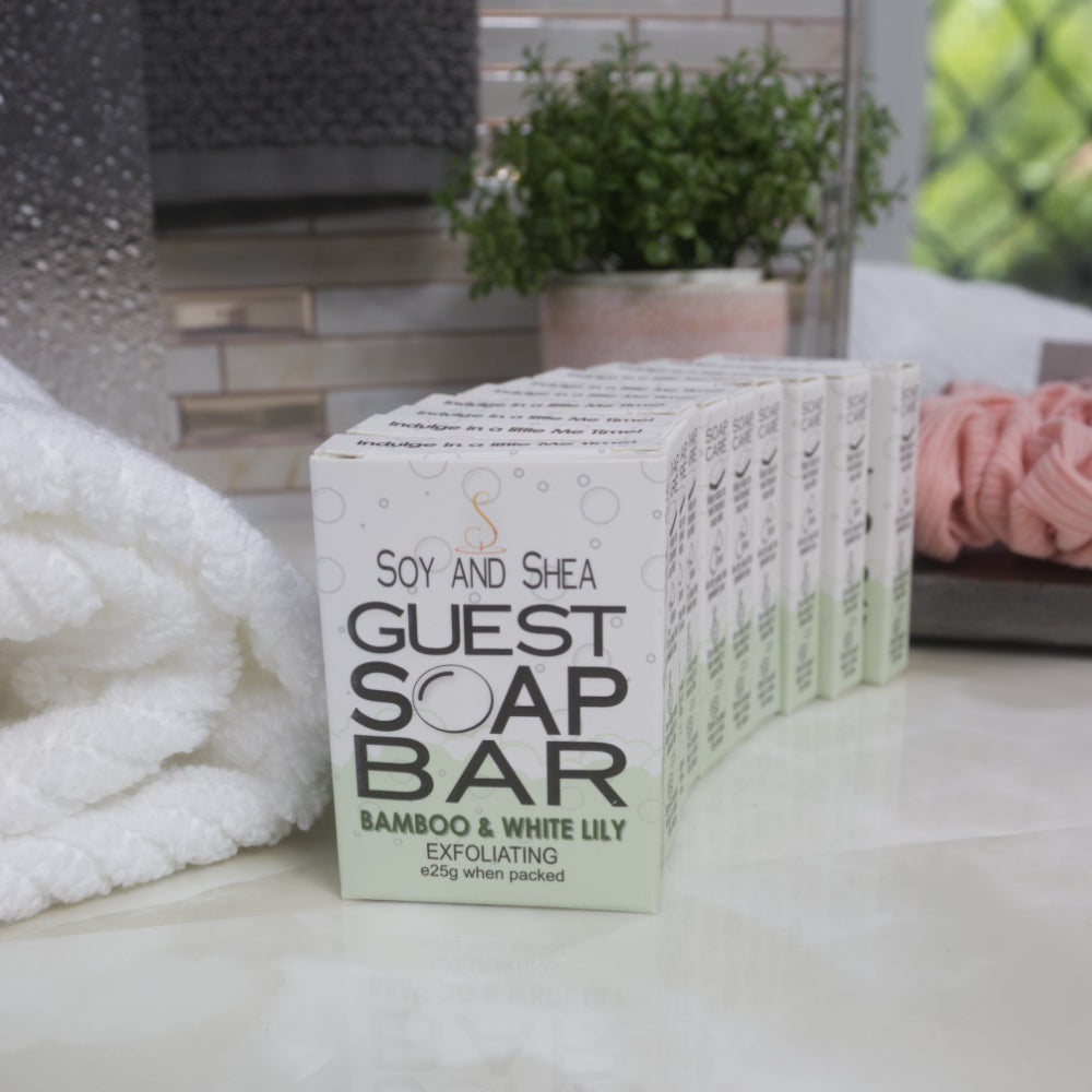 Bamboo and White Lily Exfoliating Guest Soap Bar