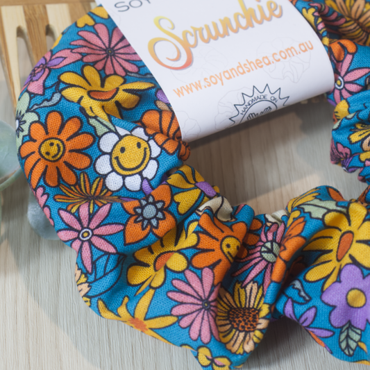 Happy Flowers Petite Scrunchie