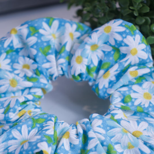 Daisy Blue Scrunchie