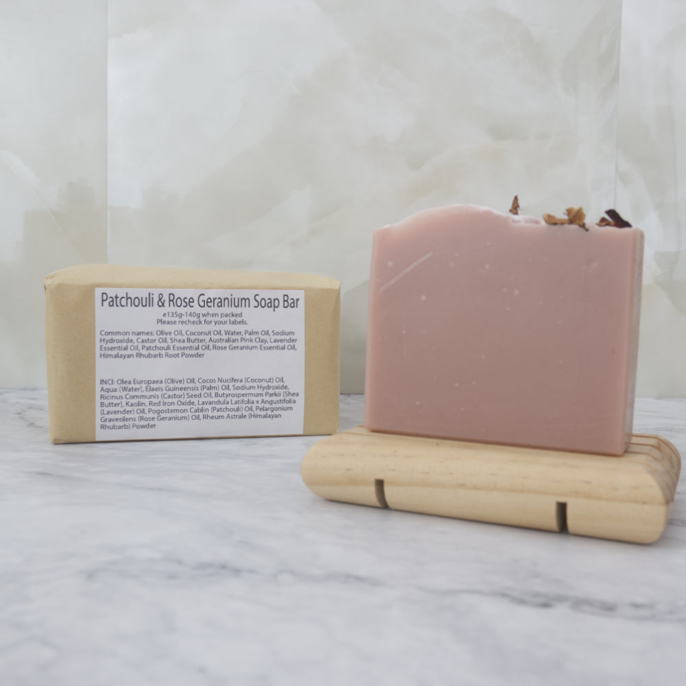 Patchouli and Rose Geranium Natural Soap Bar (White Label Bundle)