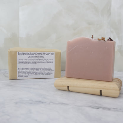 Patchouli and Rose Geranium Natural Soap Bar (White Label Bundle)