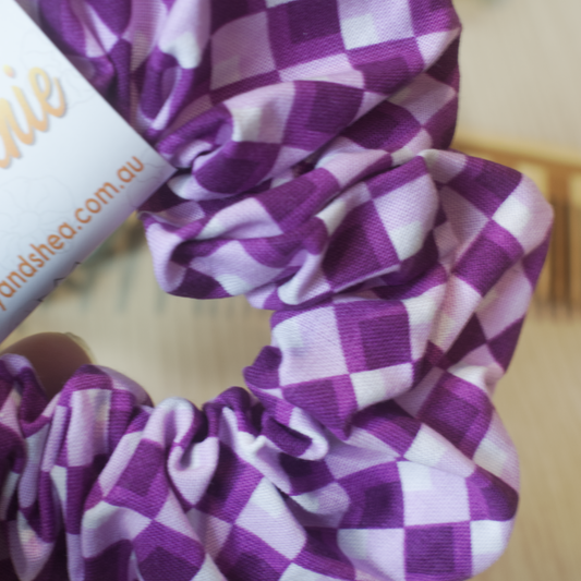 Purple Harlequin Scrunchie