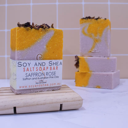 Saffron Rose Salt Soap Bar